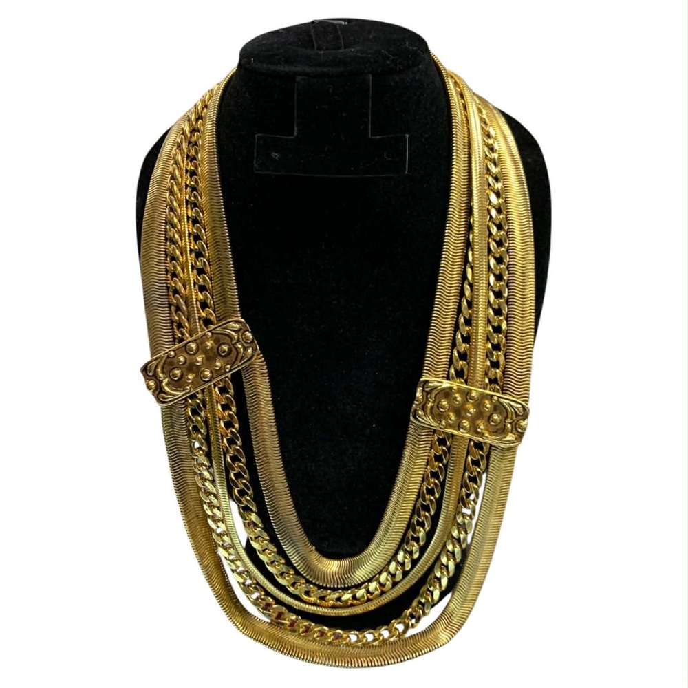 Elegant Gold-Tone Multi-Layer Necklace